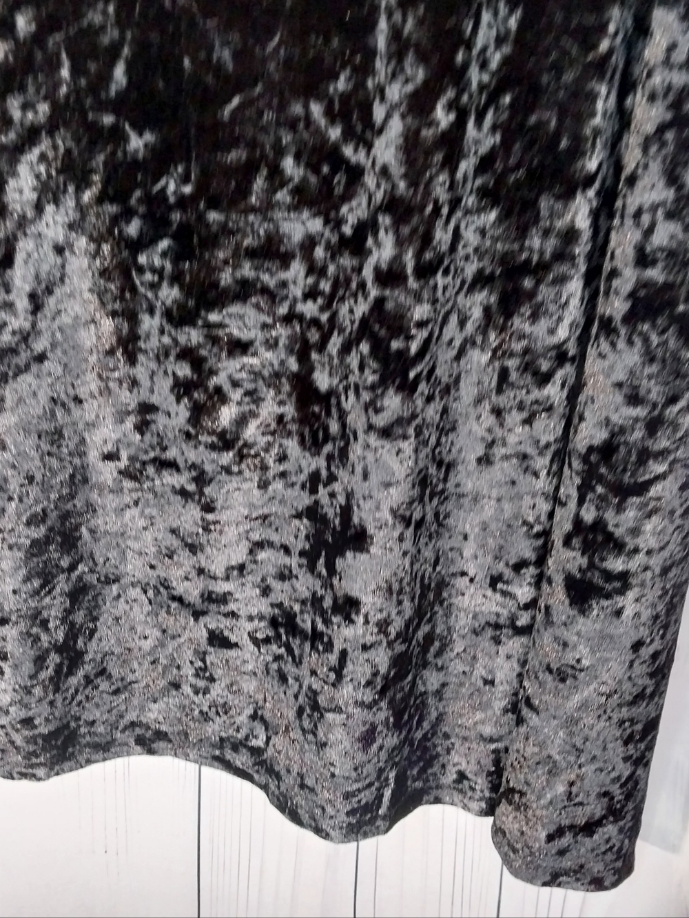 Origami By Vivien Black Crushed Velvet Boho Whimsigoth Top - Picture 6 of 9